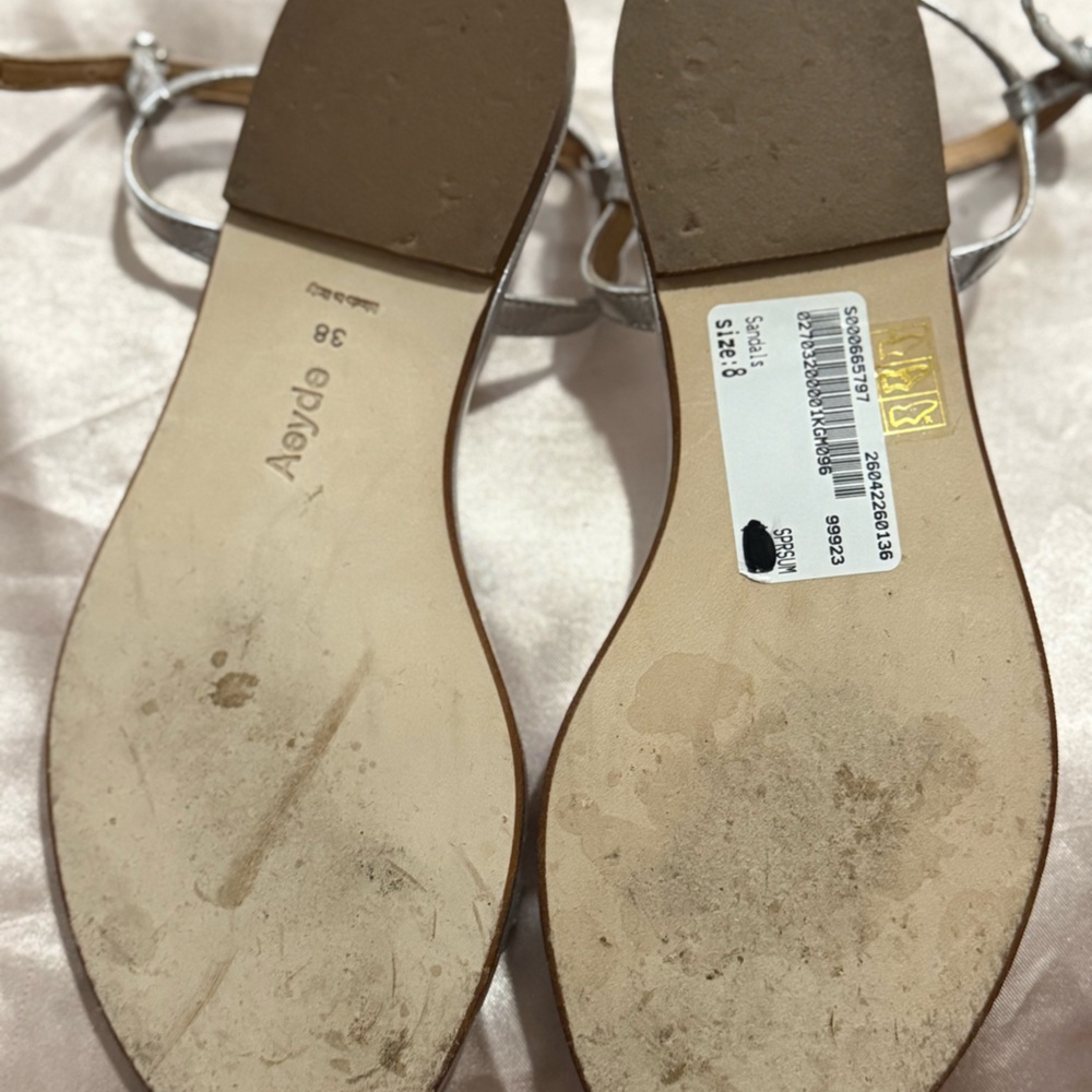 Aeyde Nettie Leather Sandals - Silver - Picture 5 of 6